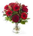 Red Mixed Bouquet - Exclusive Vase