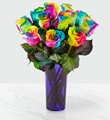 Time to Celebrate Rainbow Rose Bouquet - 12 Stems