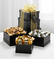 The FTD� Exclusive Ebony and Gold Tower of Goodies