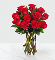 Premium Red Rose Bouquet with Vase - 12 Stems
