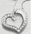 1/4 ct tw Diamond Open Heart Sterling Silver Pendant