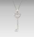 CZ Sterling Silver Key Pendant